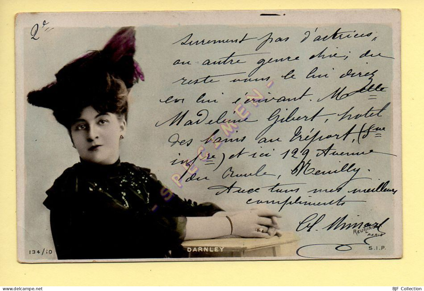 DARNLEY - Artiste 1900 – Femme - Photo Reutlinger Paris (voir Scan Recto/verso) - Künstler