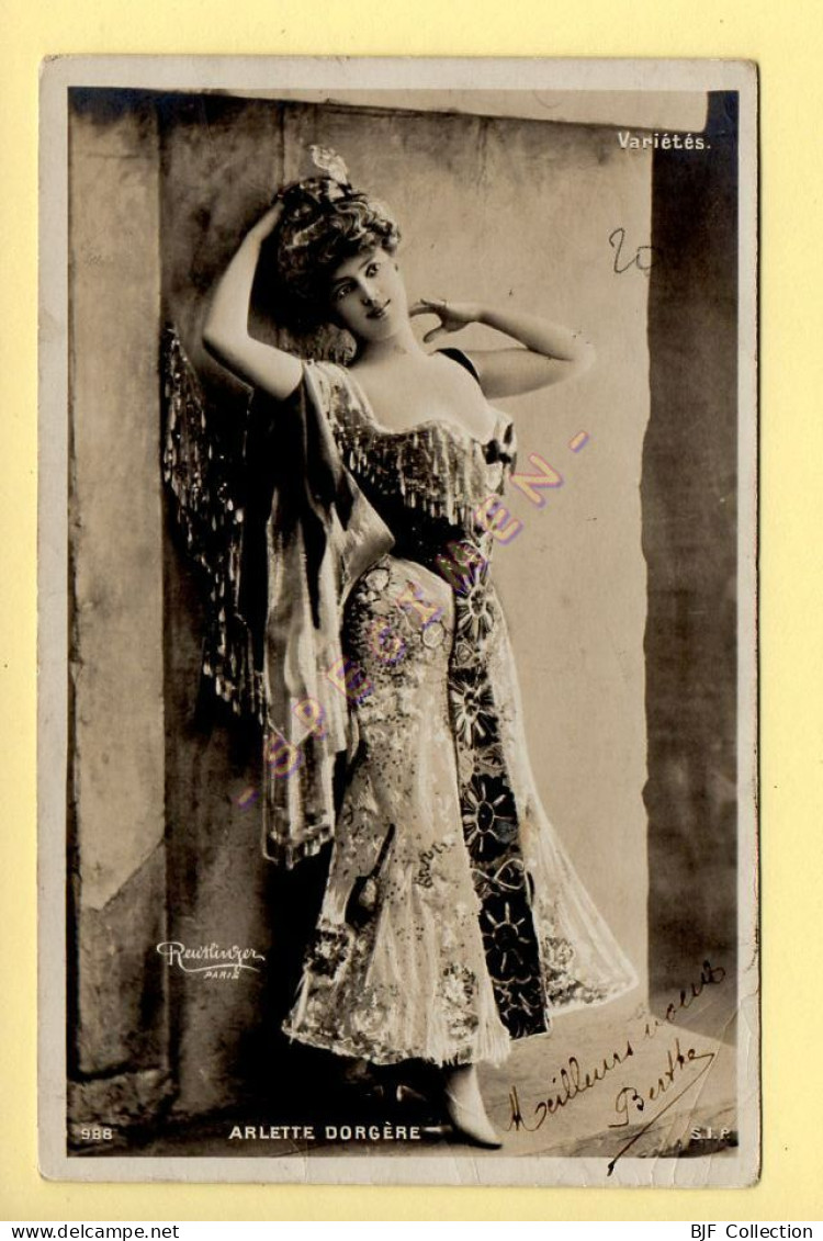 ARLETTE DORGERE - Artiste 1900 - Femme (Variétés) - Photo Reutlinger Paris (voir Scan Recto/verso) - Artiesten