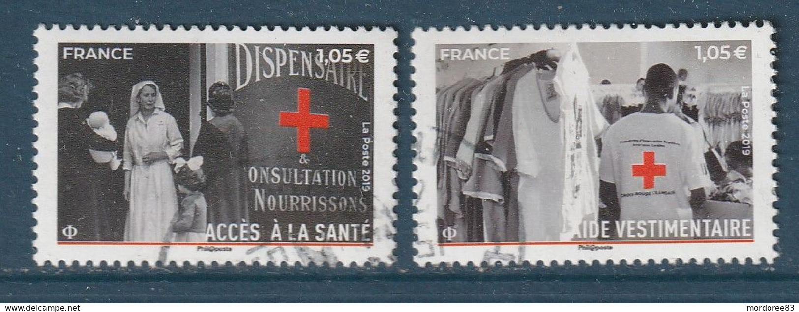 FRANCE 2019 ISSU DU  BLOC CROIX ROUGE OBLITERE YT 5351 + 5352 - Used Stamps