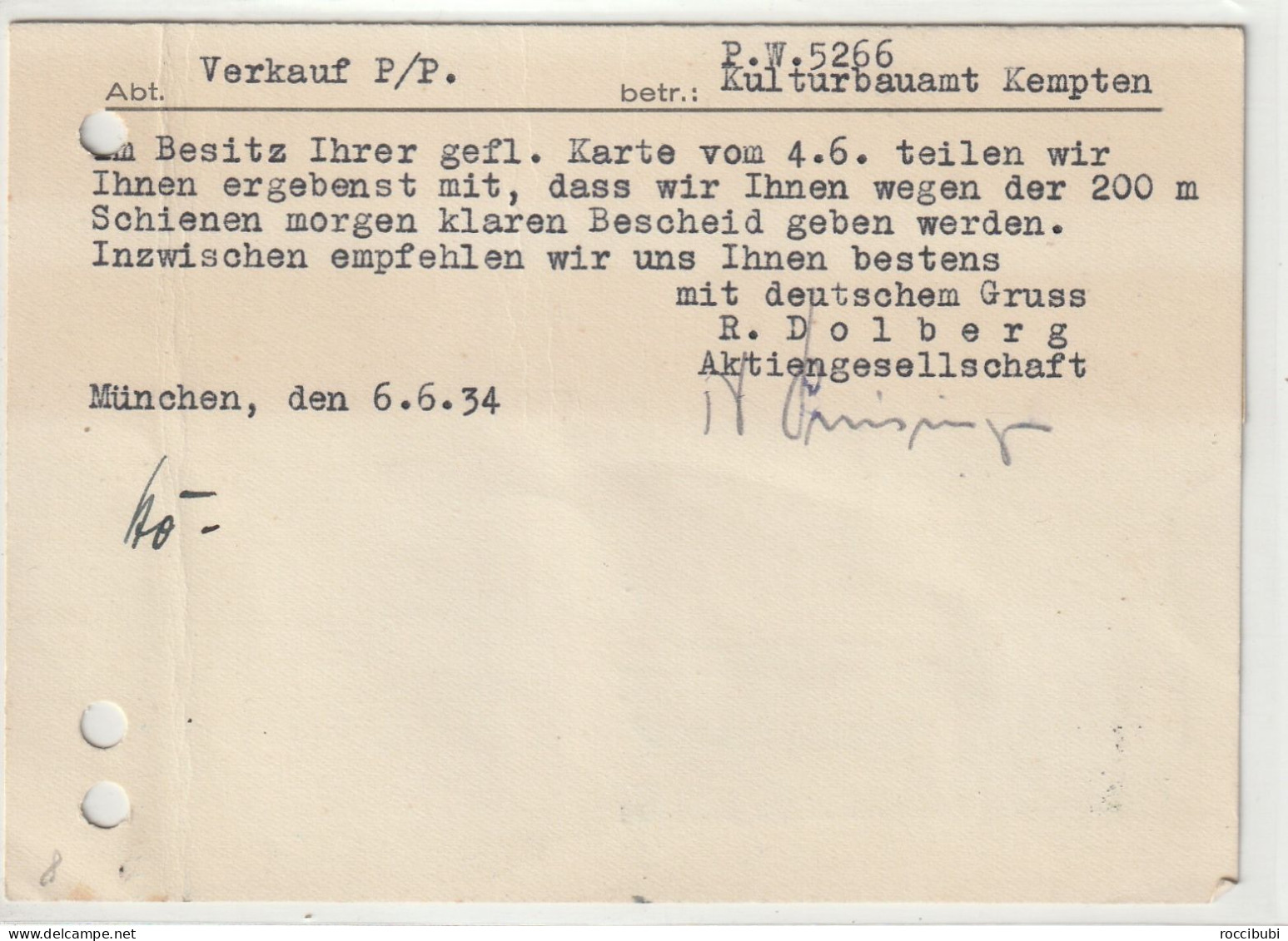 Deutsches Reich, München Nach Kempten 1934 - Enteros Postales Privados