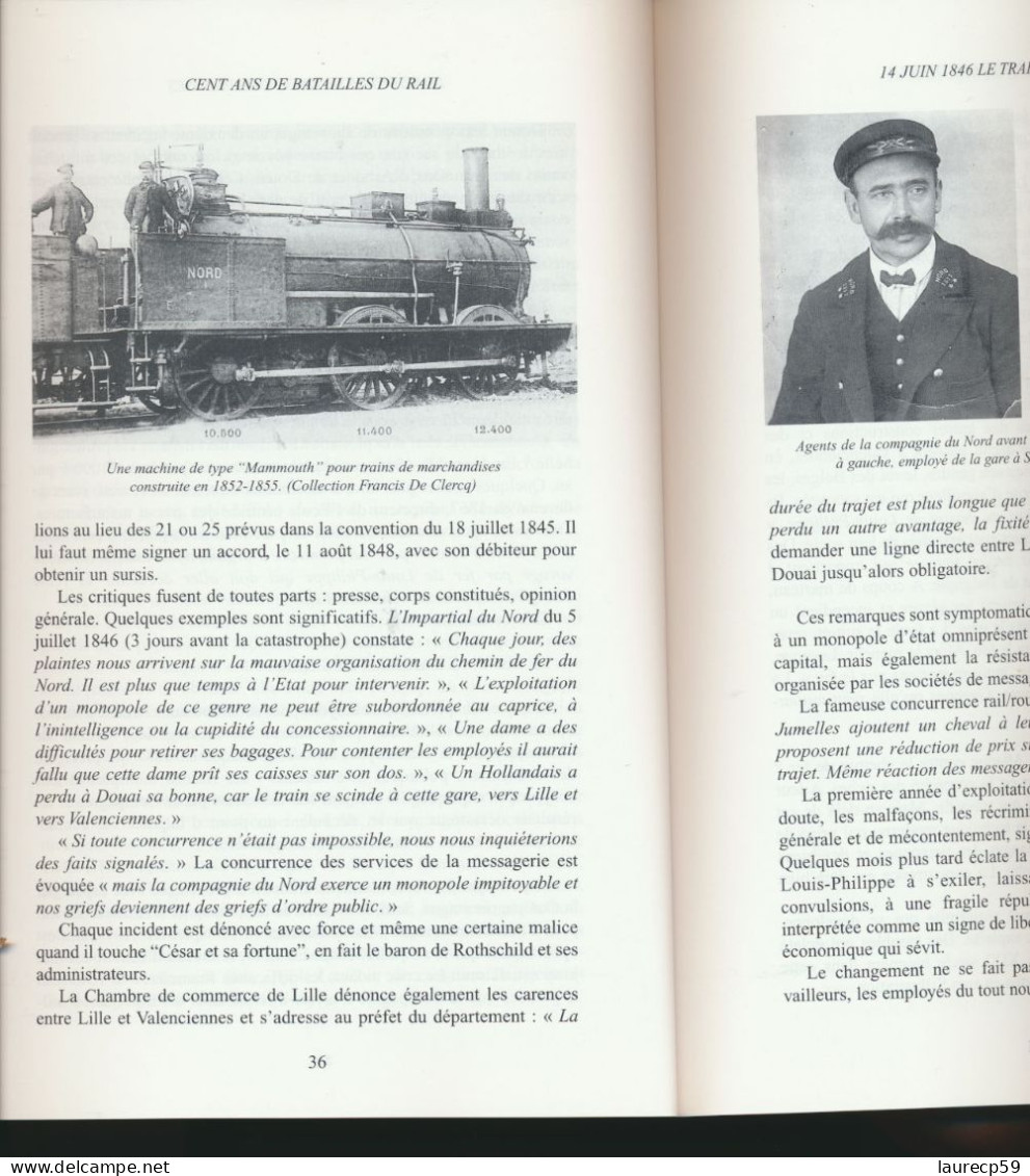 Livre - Cent Ans De Batailles Du Rail (1846-1946) - édition Voix Du Nord - Auteur Pierre Thomas -SNCF-trains Locomotives - Bahnwesen & Tramways