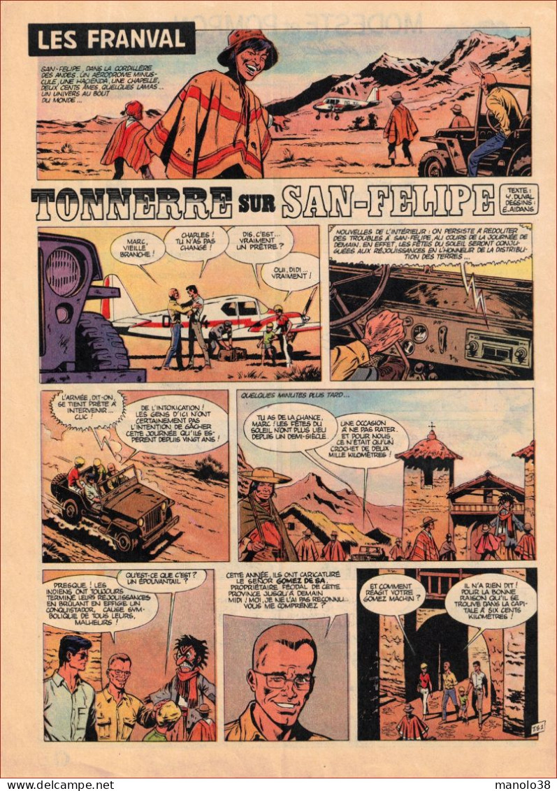 Les Franval. Tonnerre Sur Fan-Felipe. Bande Dessinée. BD. Dessins Aidans. Scénario Duval. Histoire Complète. 1970. - Verzamelingen