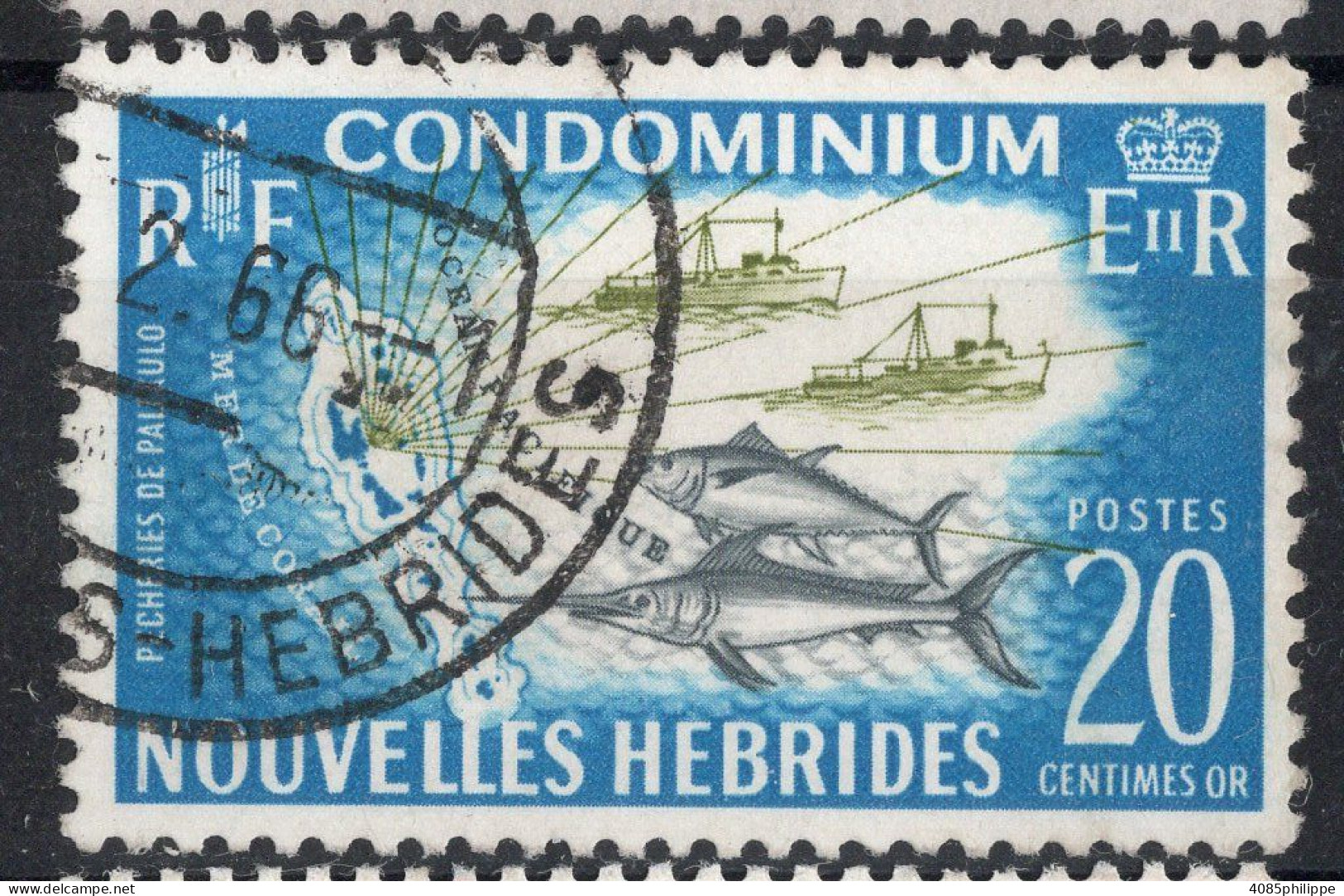 Nouvelles HEBRIDES Timbre-poste N°216 Oblitéré TB  Cote : 2€75 - Used Stamps