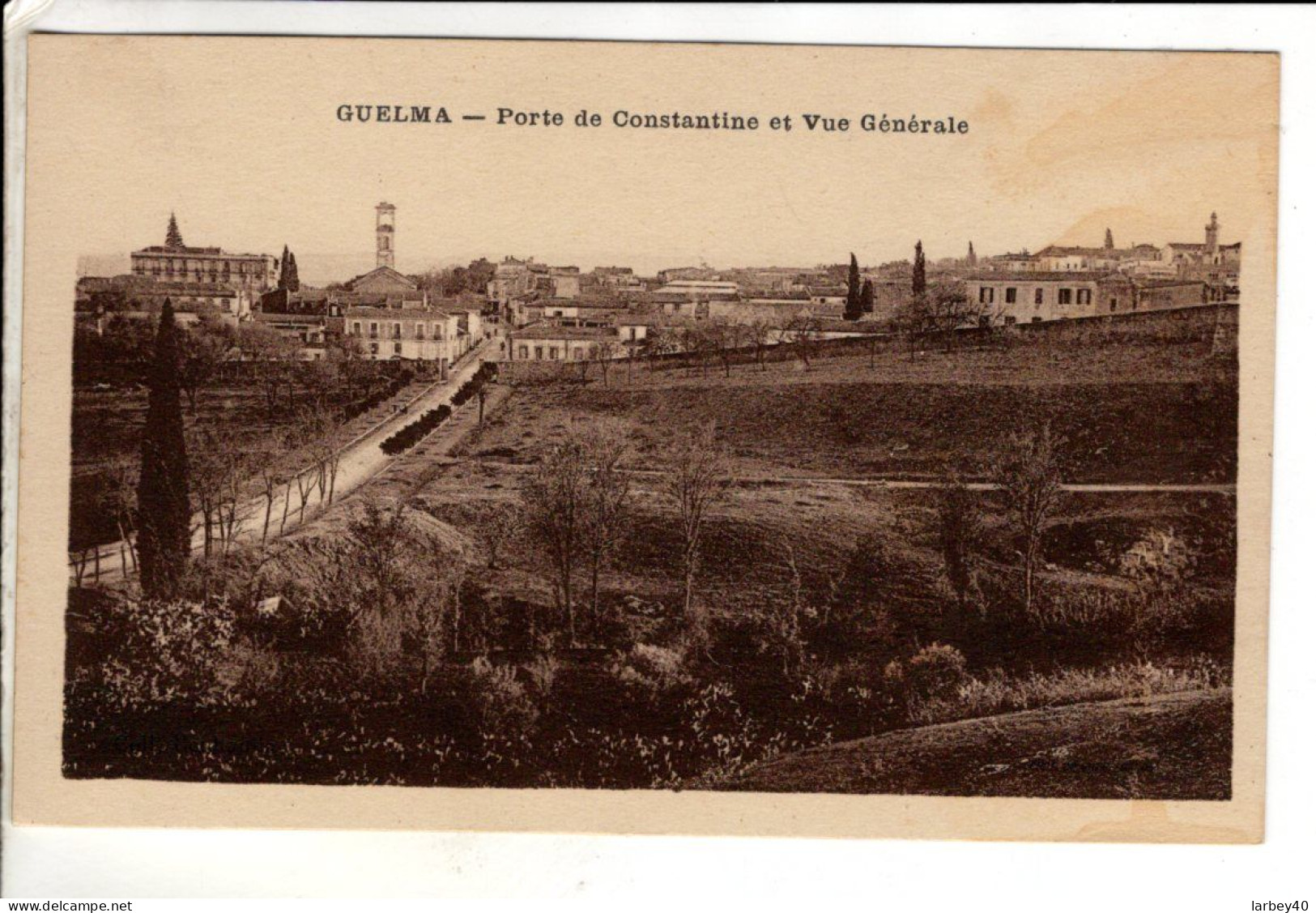 Guelma Porte De Constantine Et Vue Generale - Cartes Postales Ancienne - Guelma