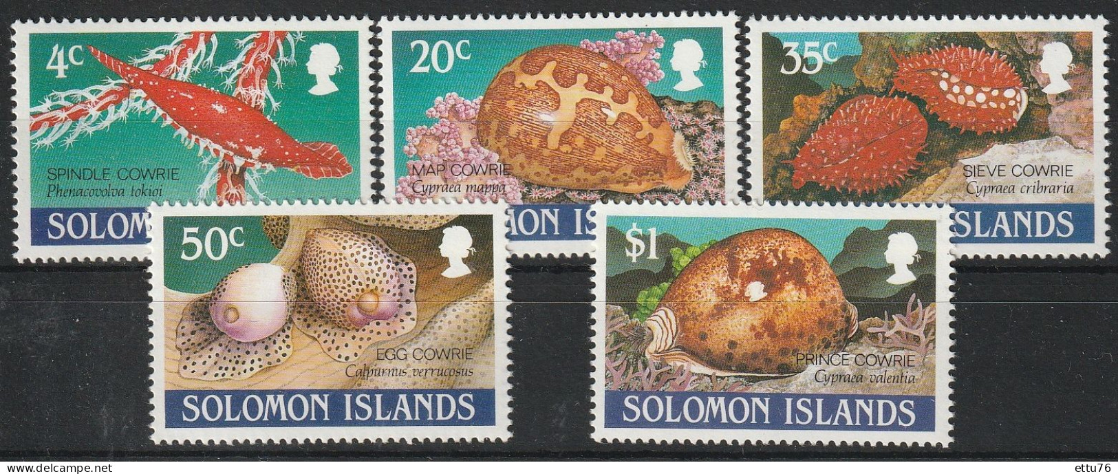 Solomon Islands 1990  Cowrie Shells  Set  MNH - Meereswelt