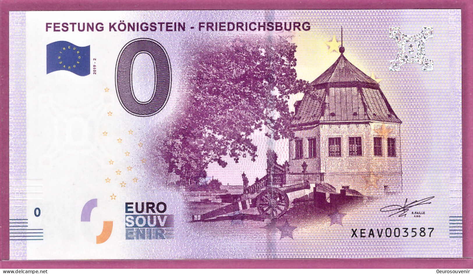 0-Euro XEAV 2019-2 FESTUNG KÖNIGSTEIN - FRIEDRICHSBURG - Privatentwürfe