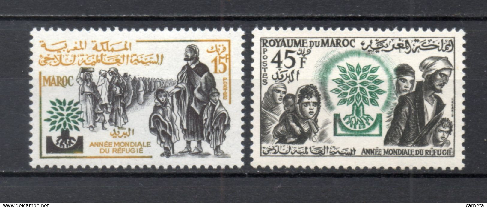 MAROC N°  402 + 403    NEUFS SANS CHARNIERE  COTE 2.00€    ANNEE DU REFUGIE - Marokko (1956-...)