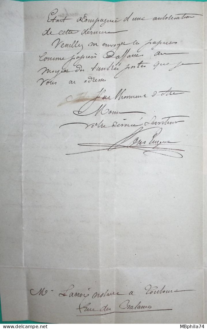 N°28 X2 GC 2429 MONTAUBAN TARN ET GARONNE POUR TOULOUSE HAUTE GARONNE 1869 LETTRE COVER FRANCE - 1849-1876: Période Classique