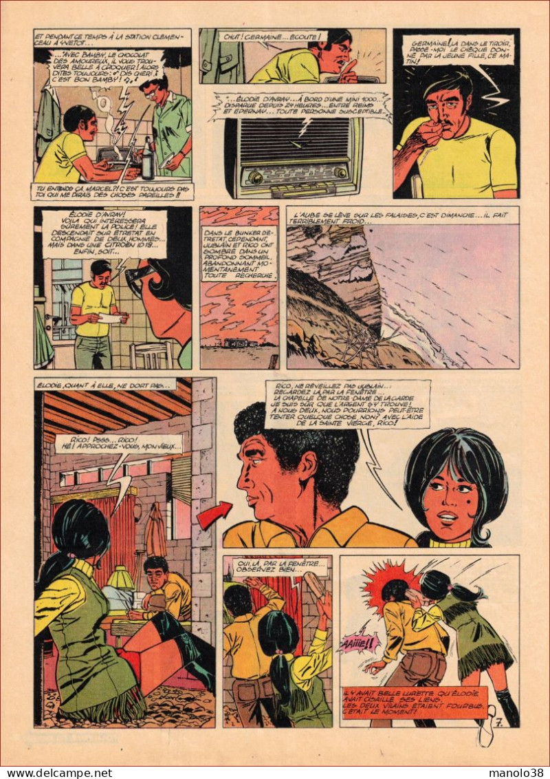 Elodie d'Avray. Week end à Etretat. Bande dessinée. BD. Charles Jarry. Histoire complète. 1970.