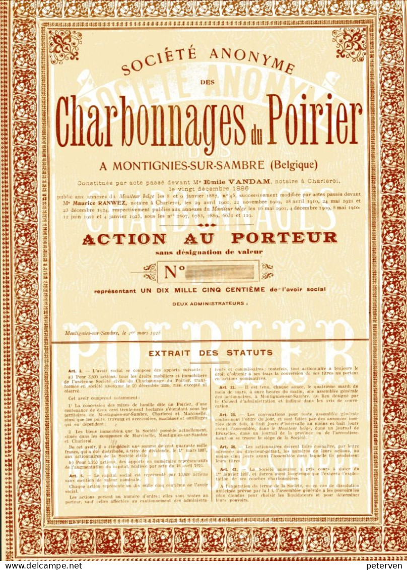 CHARBONNAGES Du POIRIER - Bergbau