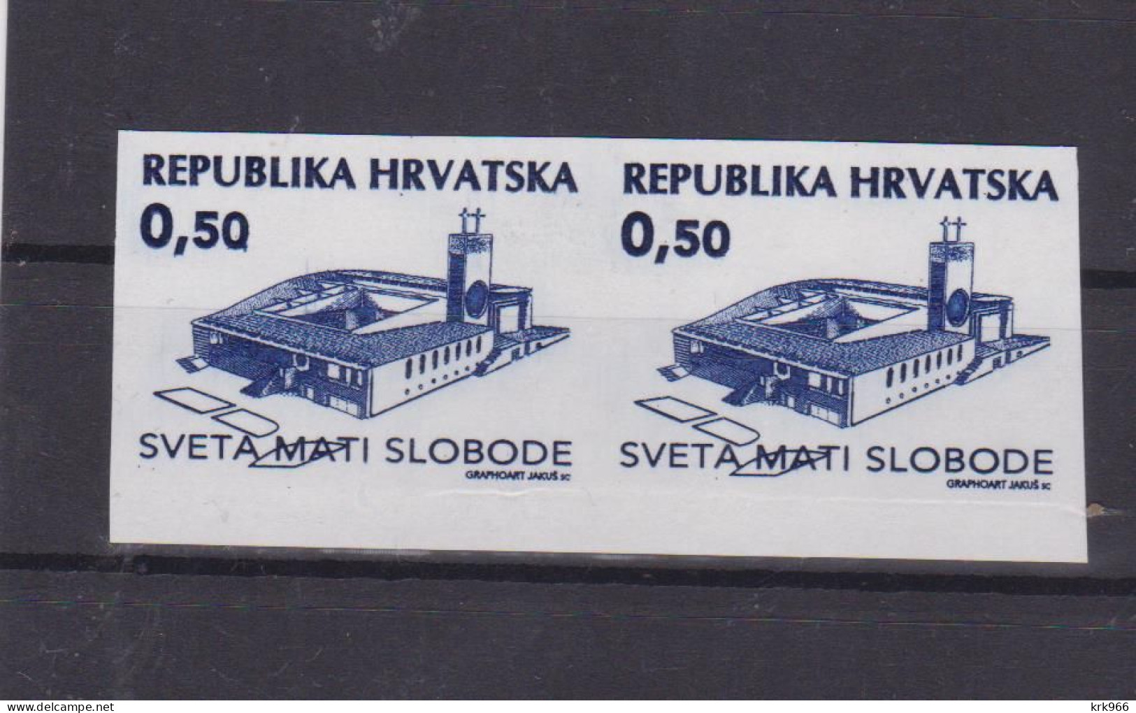 CROATIA.1995 SVETA MATI SLOBODE Charity Stamp,not Issued 0.50 Kn Value Pair  Proof On Paper - Kroatien