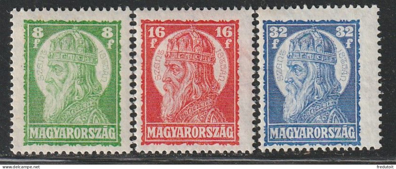 HONGRIE - N°417/9 ** (1928) Saint Etienne - Unused Stamps