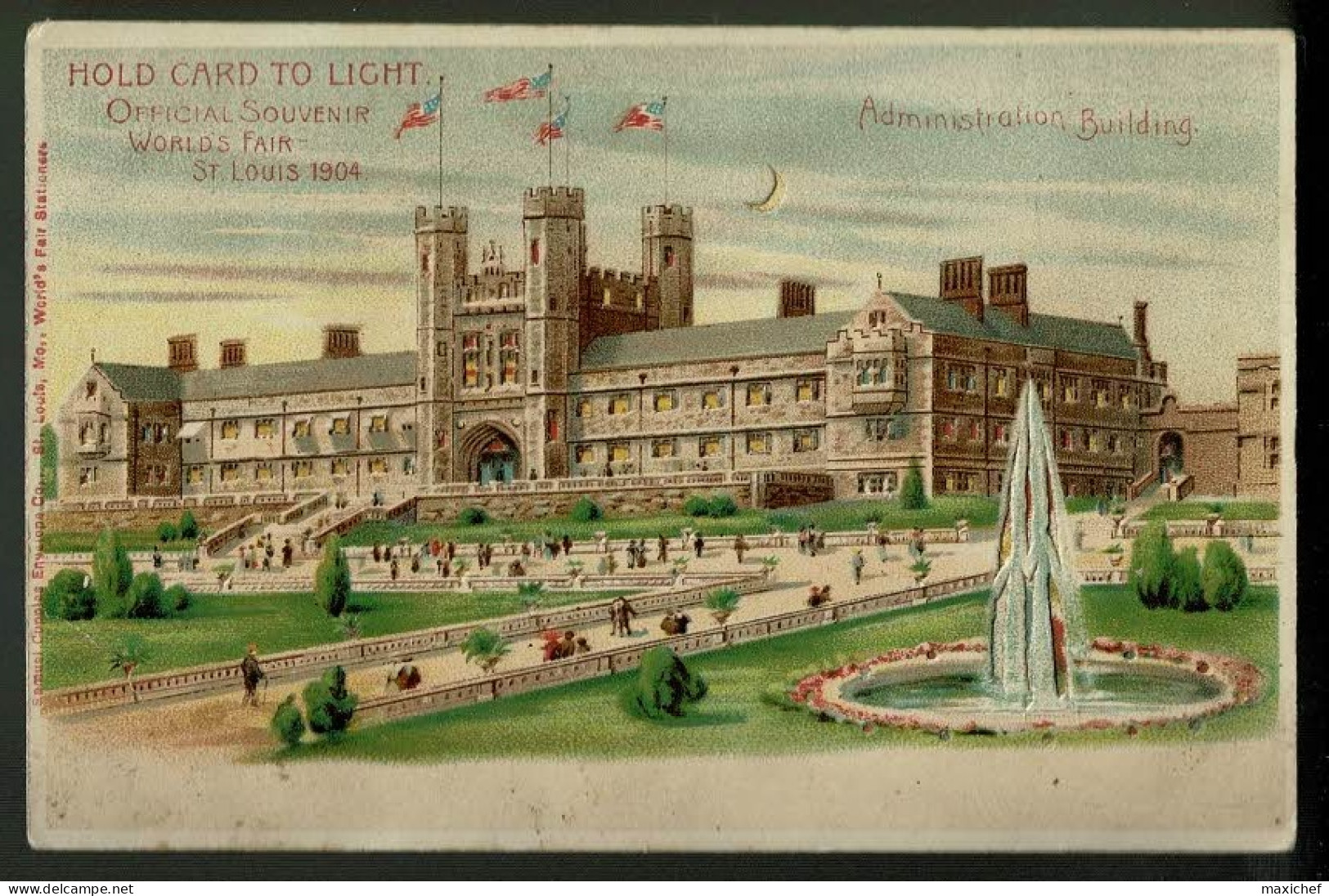 Carte Illustrée Hold Card To Light - Official Souvenir Worlds Fair St Louis 1904 - Administration Building - Pas Circulé - Contre La Lumière