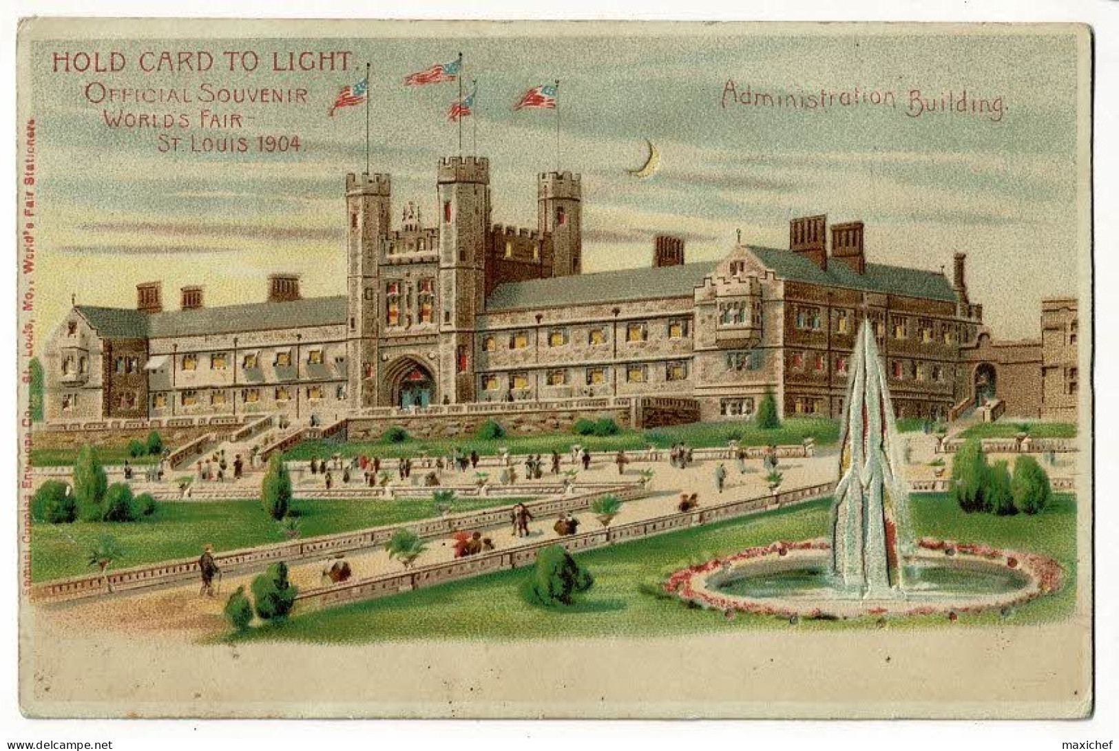 Carte Illustrée Hold Card To Light - Official Souvenir Worlds Fair St Louis 1904 - Administration Building - Pas Circulé - Halt Gegen Das Licht/Durchscheink.