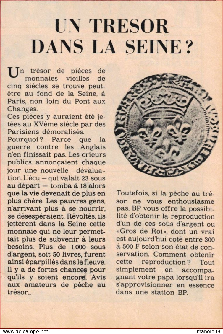 Histoire Des Monnaies. Un Trésor Dans La Seine. Trésor Des Rois De France Chez BP. British Petroleum. 1970. - Publicités