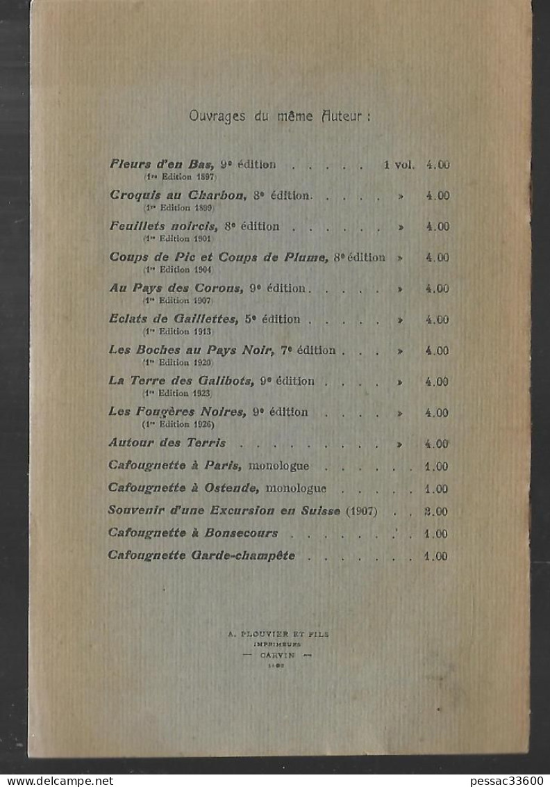 Cafougnette Garde-Champête (sa Nouvelle Aventure) Jules Mousseron BR BE Monologue En Patois  3 Pages Imprimerie G. Rolie - Picardie - Nord-Pas-de-Calais