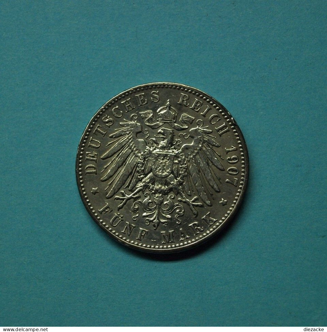 Württemberg 1907 5 Mark Wilhelm II. (Kof16/5 - 2, 3 & 5 Mark Argent