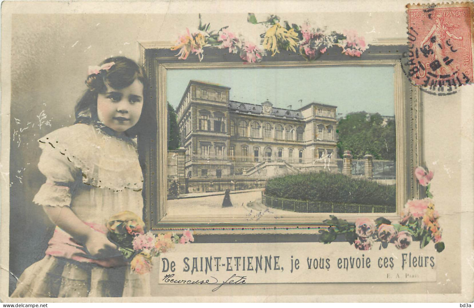 42 -  DE SAINT ETIENNE - JE VOUS ENVOIE CES FLEURS - Saint Etienne