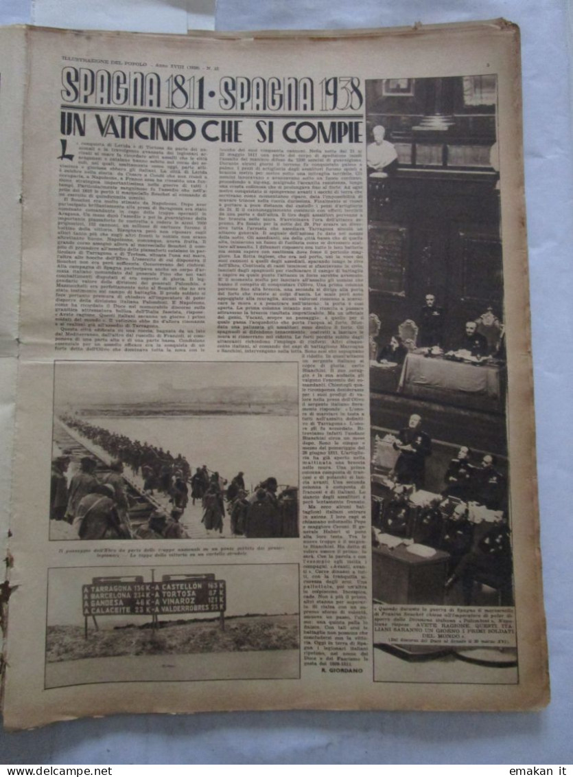 # ILLUSTRAZIONE DEL POPOLO N 15 /1938 GUERRA DI SPAGNA / SERINA(BG) / UDAIPUR - Premières éditions
