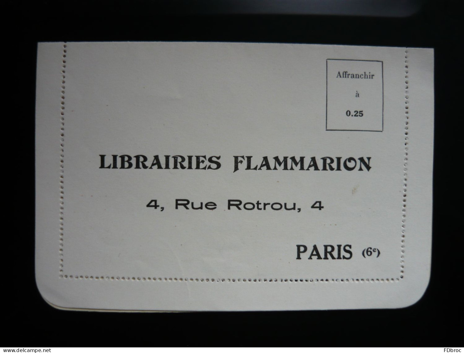 Lettre Publicitaire - PARIS, Librairies FLAMMARION 4 Rue Rotrou à PARIS 1920 - Briefe U. Dokumente