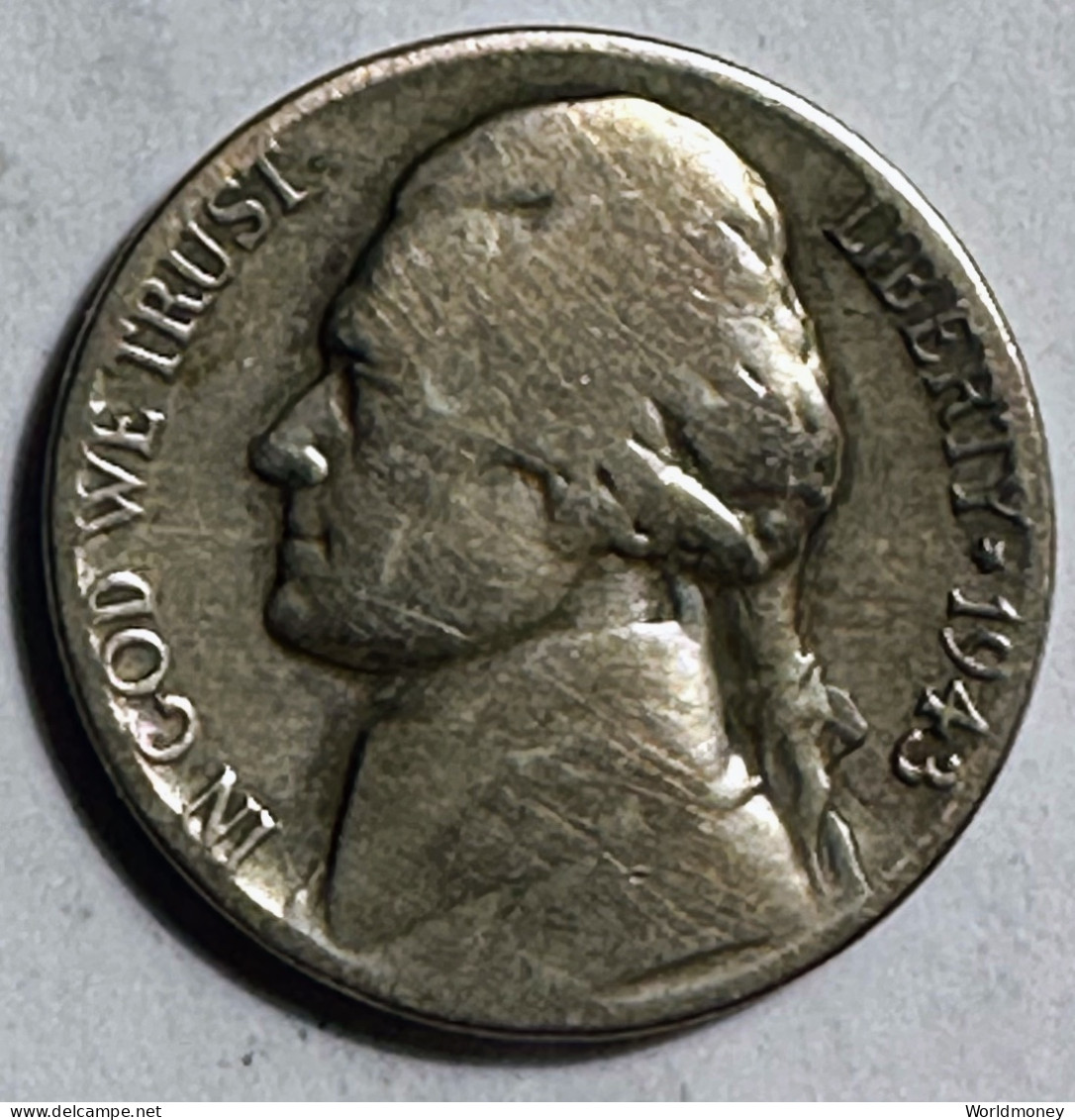 United States 5 Cents 1943 P (Silver) - 1938-42: Pre-war Composition