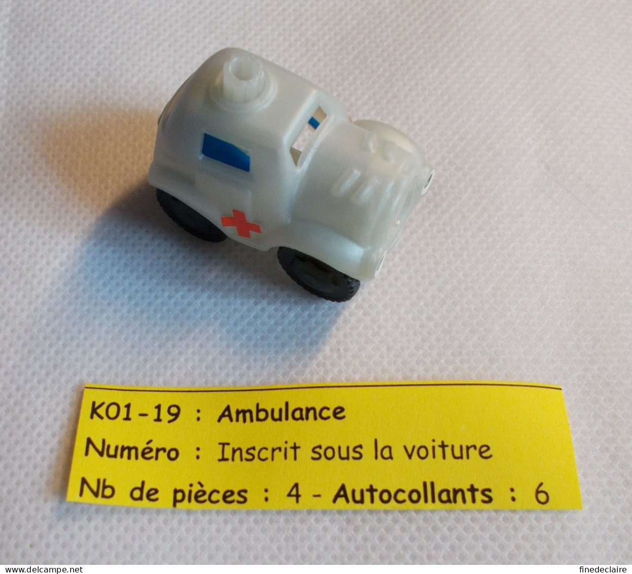 Kinder - Caméra Ambulance - K01- 19 - Sans BPZ - Montables