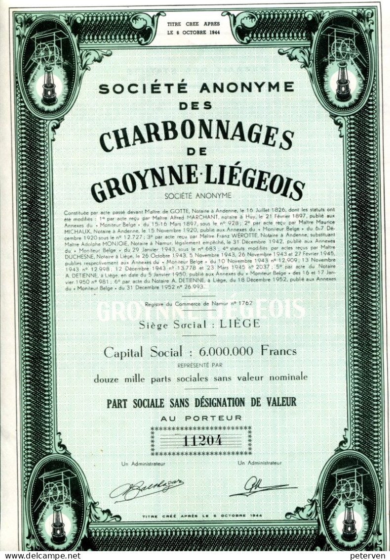 CHARBONNAGES De GROYNNE-LIÉGEOIS - Mineral