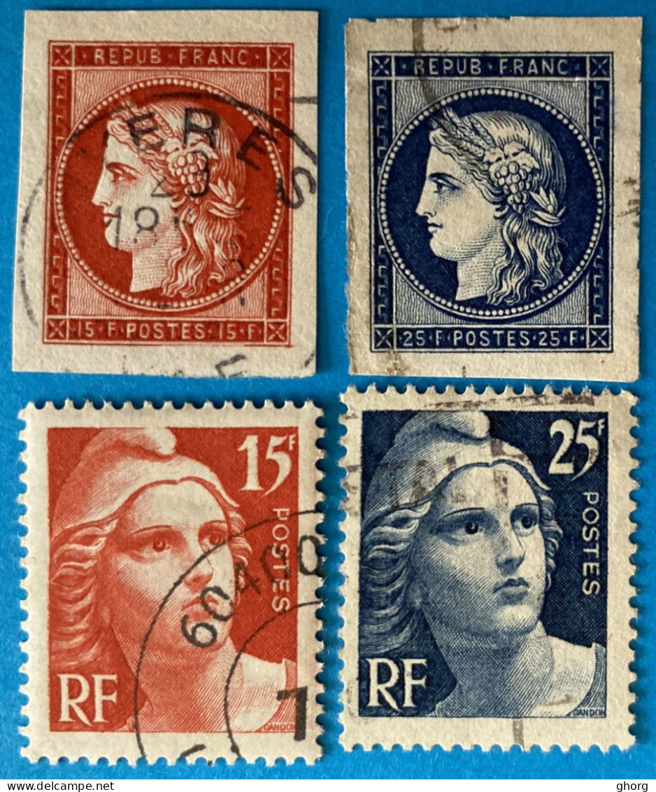 France 1949 : Centenaire Du Timbre N° 830 à 833 Oblitéré - Usados