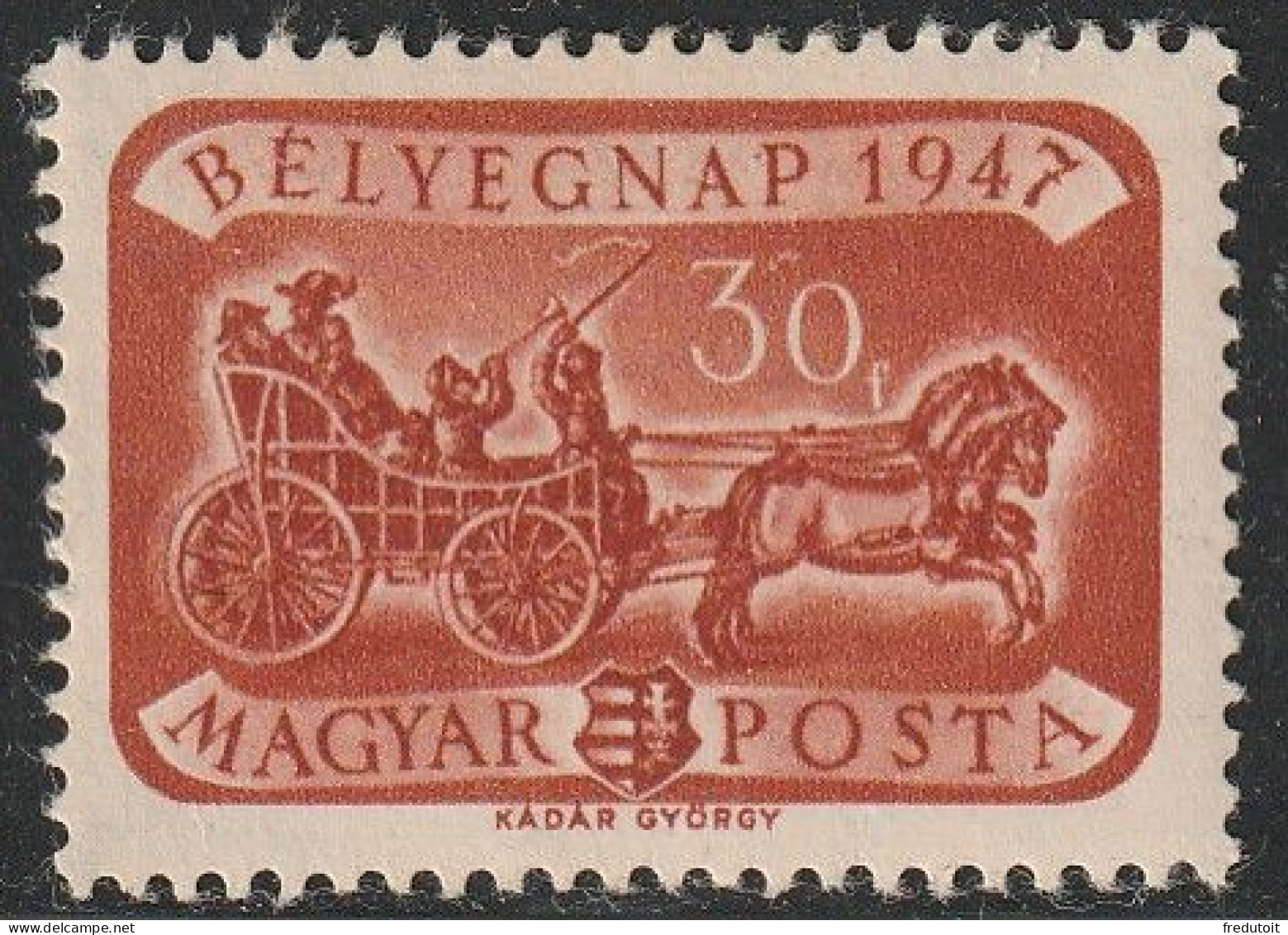 HONGRIE - N°869 ** (1947) Journée Du Timbre - Unused Stamps