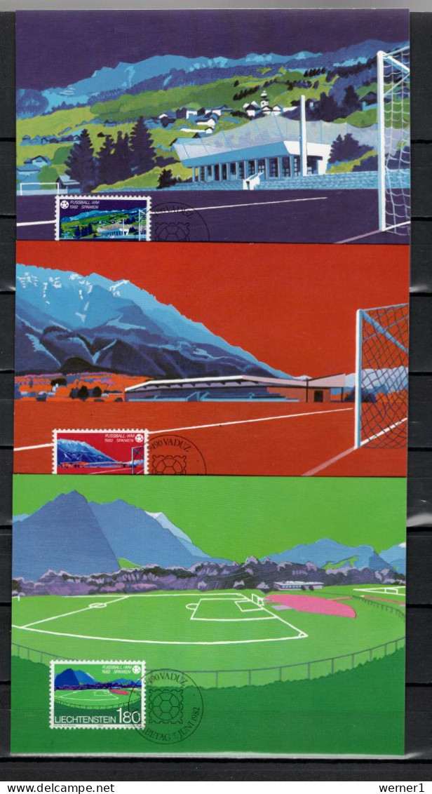 Liechtenstein 1982 Football Soccer World Cup Set Of 3 Maximumcards - 1982 – Espagne