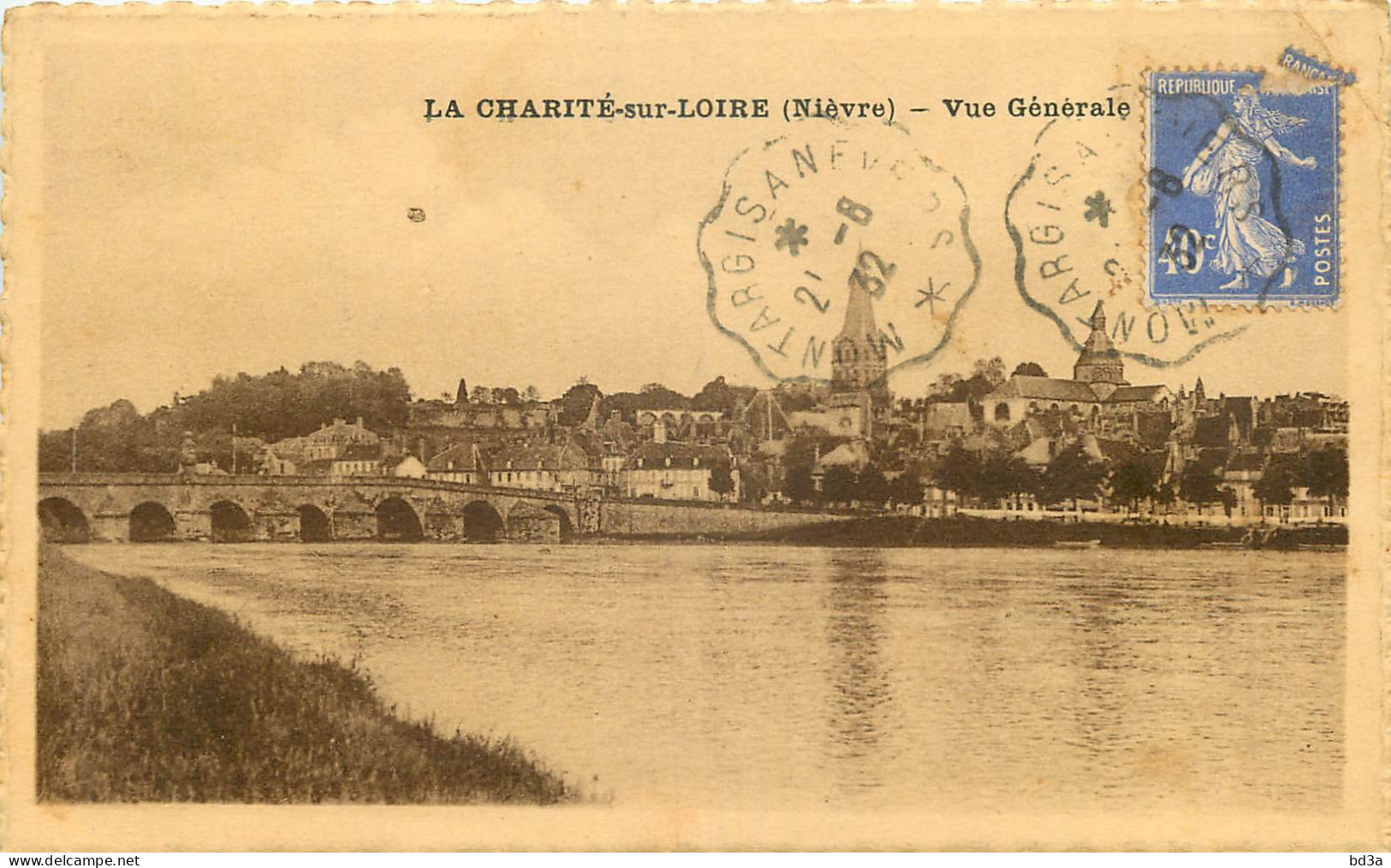 58 - LA CHARITE SUR LOIRE - VUE GENERALE - CACHET CONVOYEUR - La Charité Sur Loire