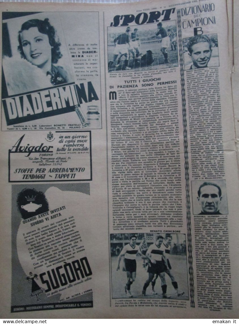 # ILLUSTRAZIONE DEL POPOLO N 14 /1938 GUERRA DI SPAGNA / OSTIA PORTO DI ROMA / ROMA JUVE / LIGURIA INTER - Prime Edizioni