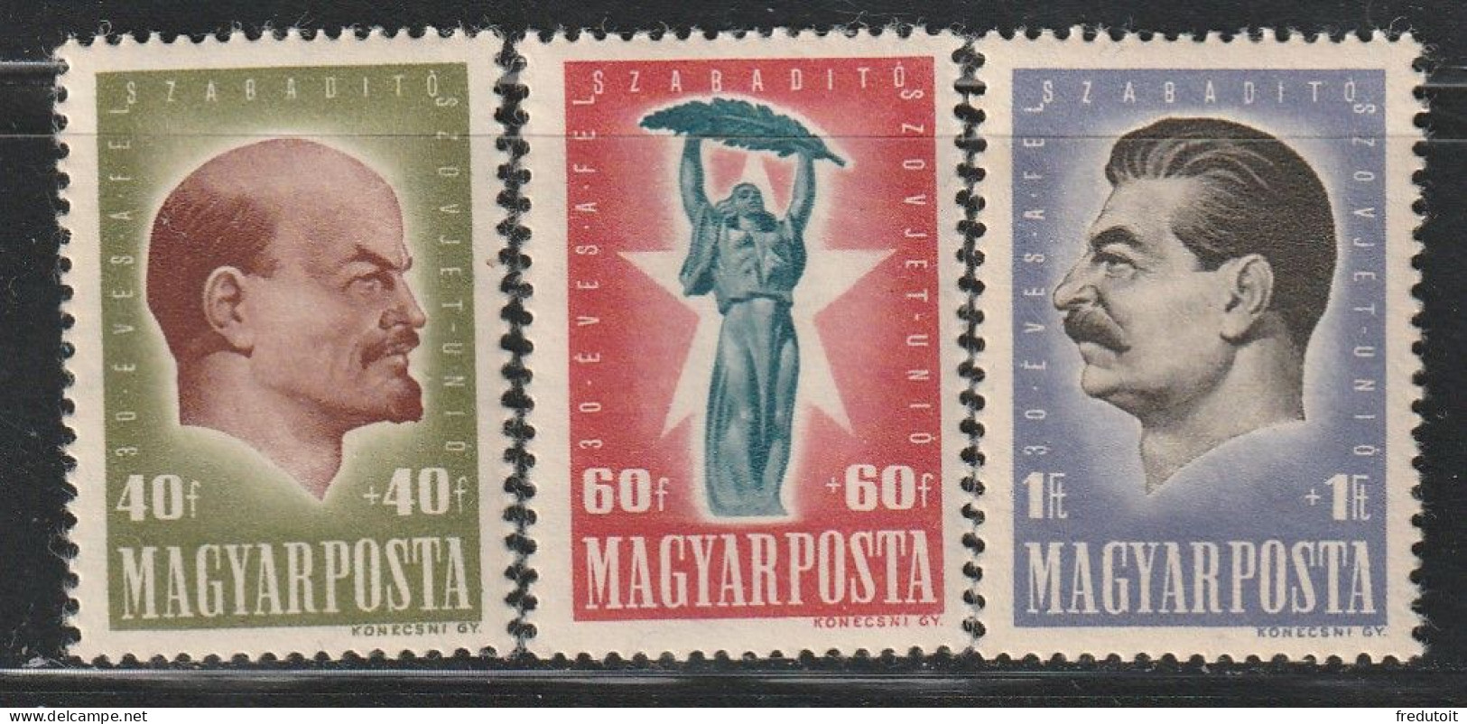 HONGRIE - N°870/2 ** (1947) Révolution Russe D'Octobre - Unused Stamps