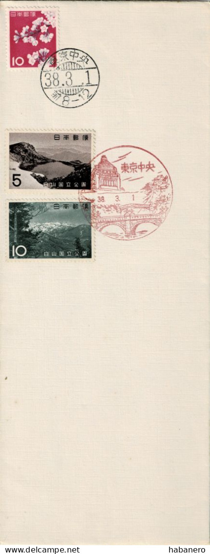 JAPAN 1963 Mi 817-818 HAKUSAN NATIONAL PARK FDC - FDC