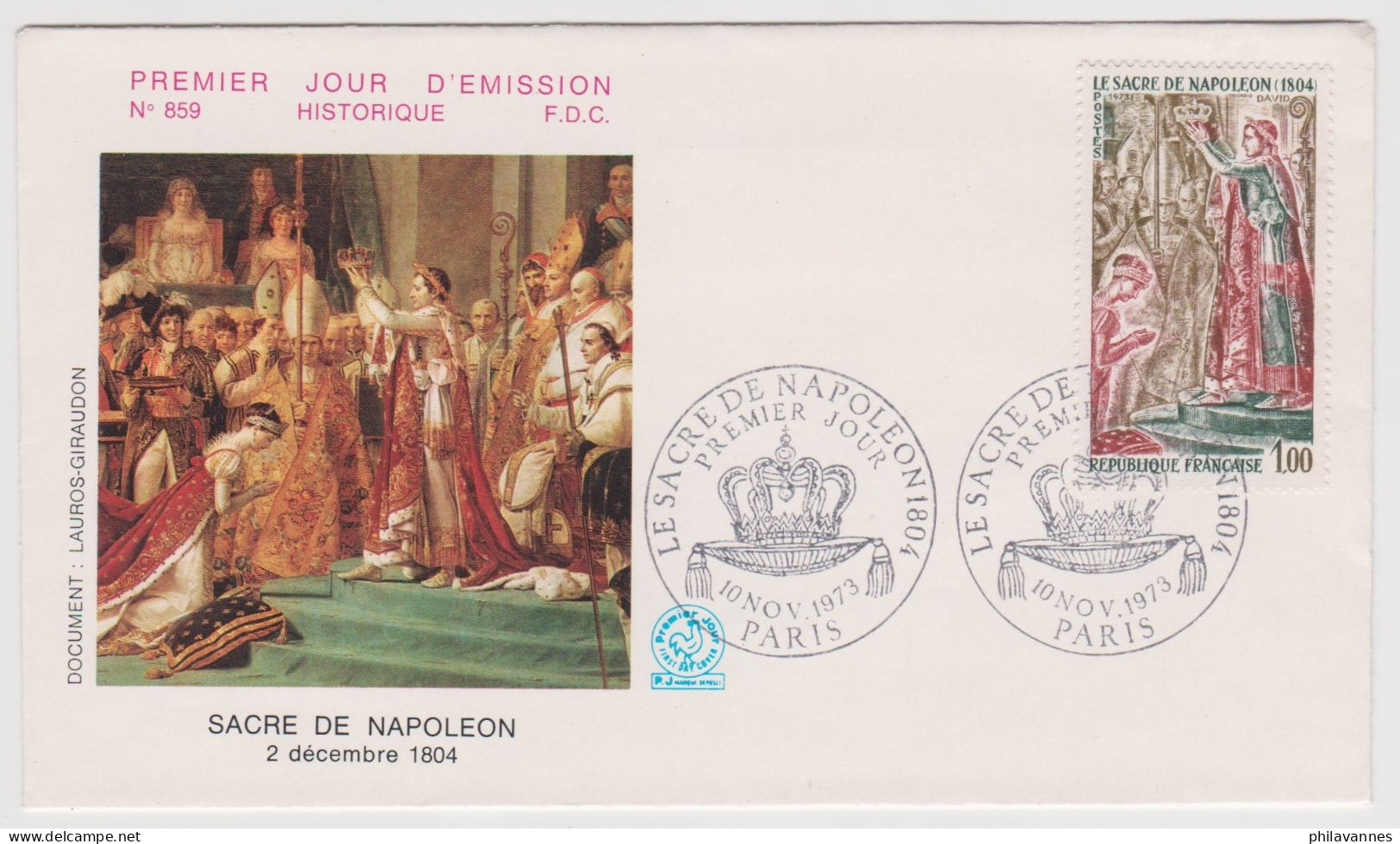 Paris, 1973, N°1776,Sacre De Napoléon ,  ( SN24/79/23.2) - 1970-1979