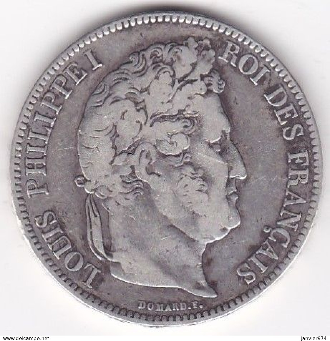 5 Francs 1834 W Lille, Louis Philippe I, En Argent, Gad# 678 - 5 Francs