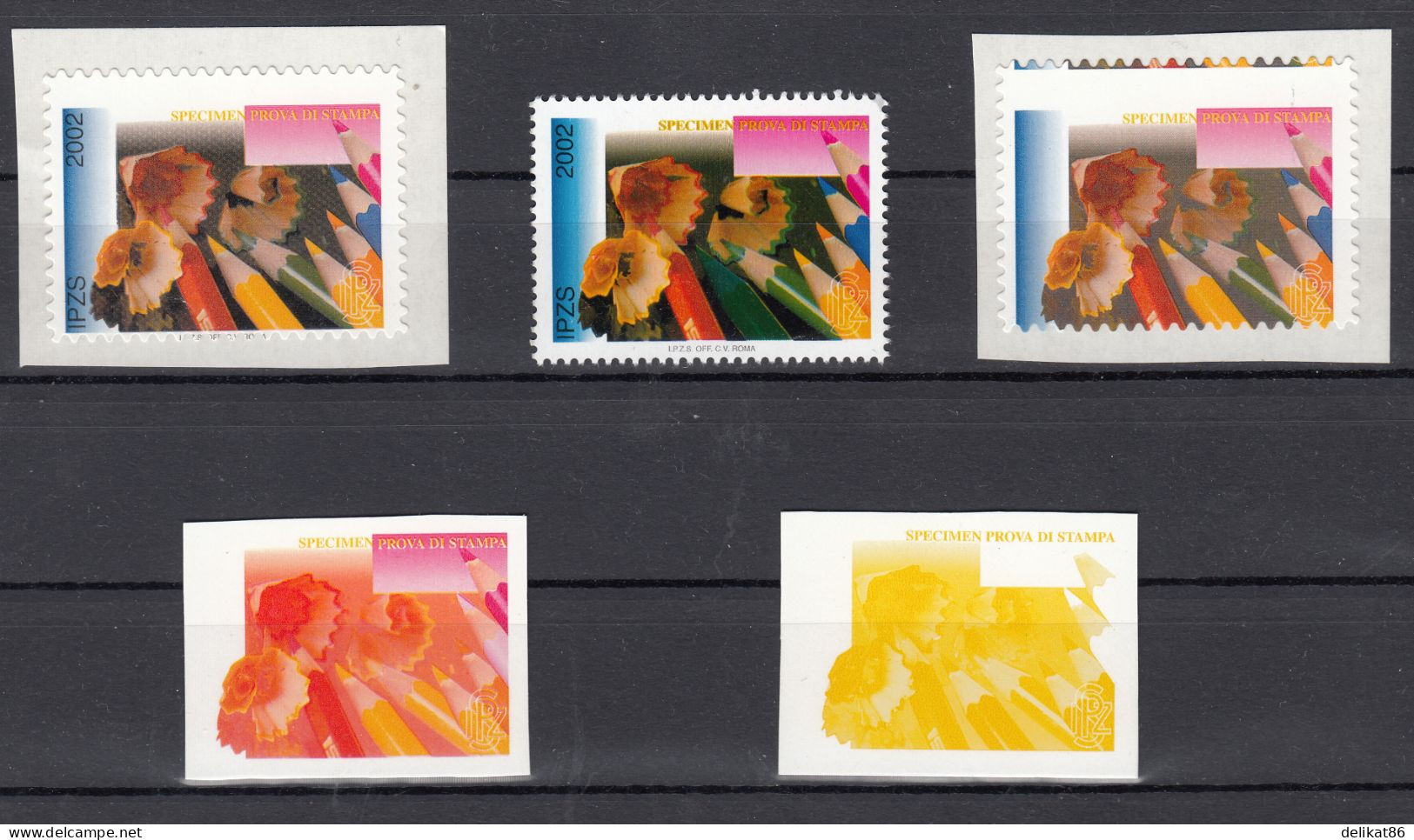 Probedruck Test Stamp Specimen Prove Istituto Poligrafico Dello Stato 2002 - 2001-10:  Nuovi