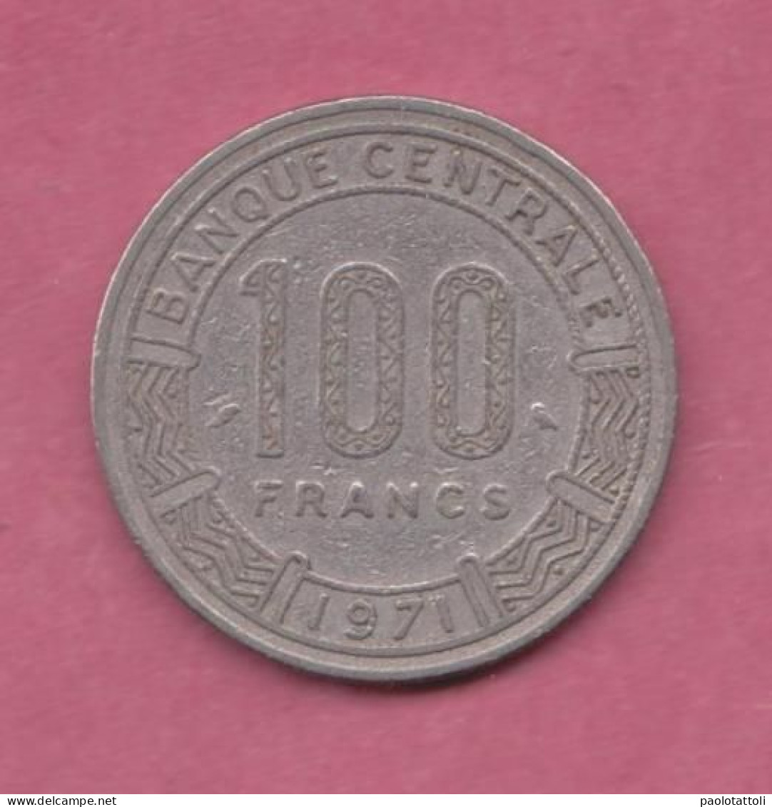 Republique Populaire Du Congo, 1971- 100 Francs- Nickel- Obverse Three Giant Eland. Reverse Denomination - Congo (Democratische Republiek 1998)