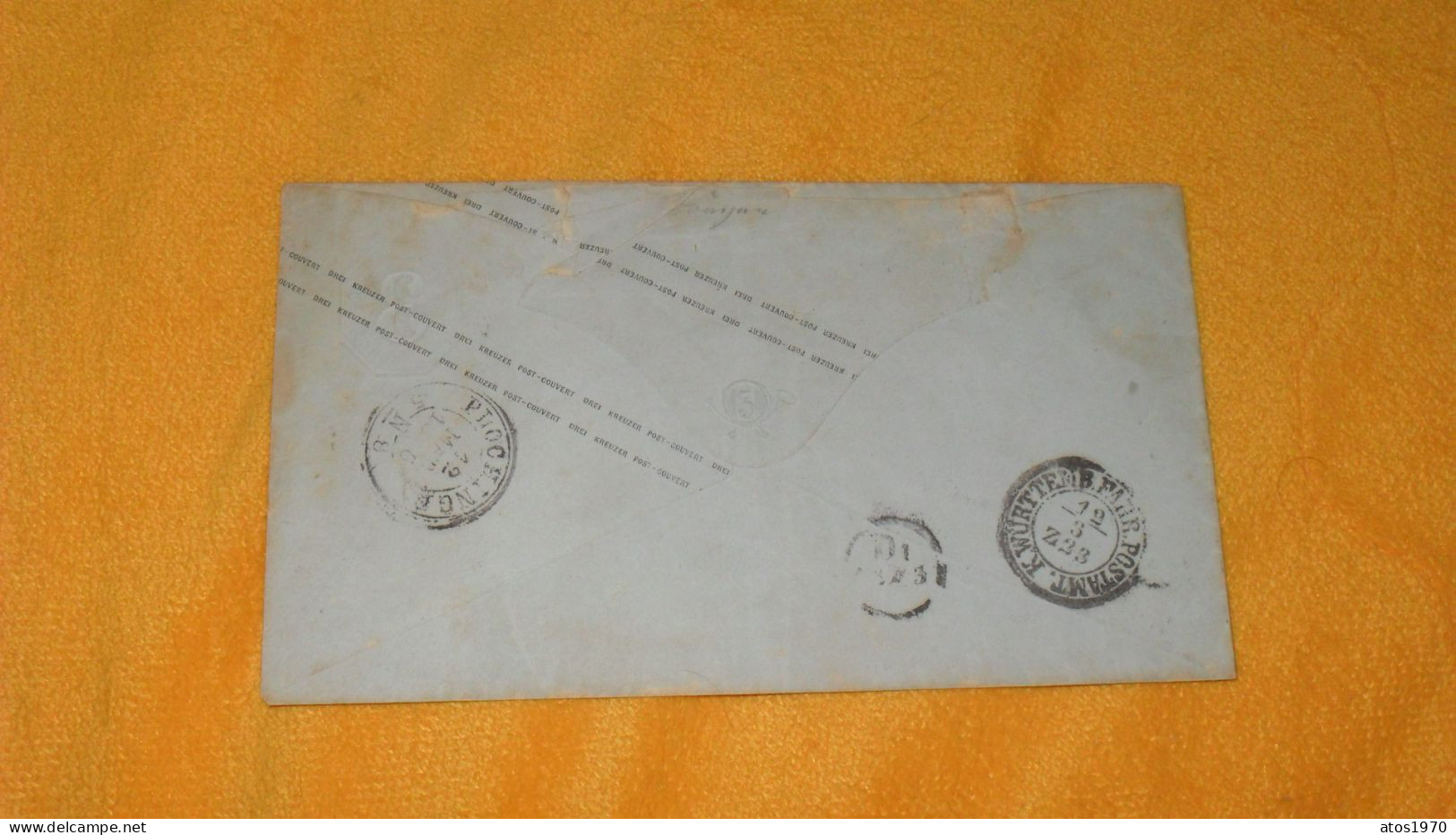 ENVELOPPE ANCIENNE DE 1866../ CACHETS UNTERBOIHINGEN + TIMBRE ENTIER WURTTEMBERG 3 KREUZER.. - Storia Postale