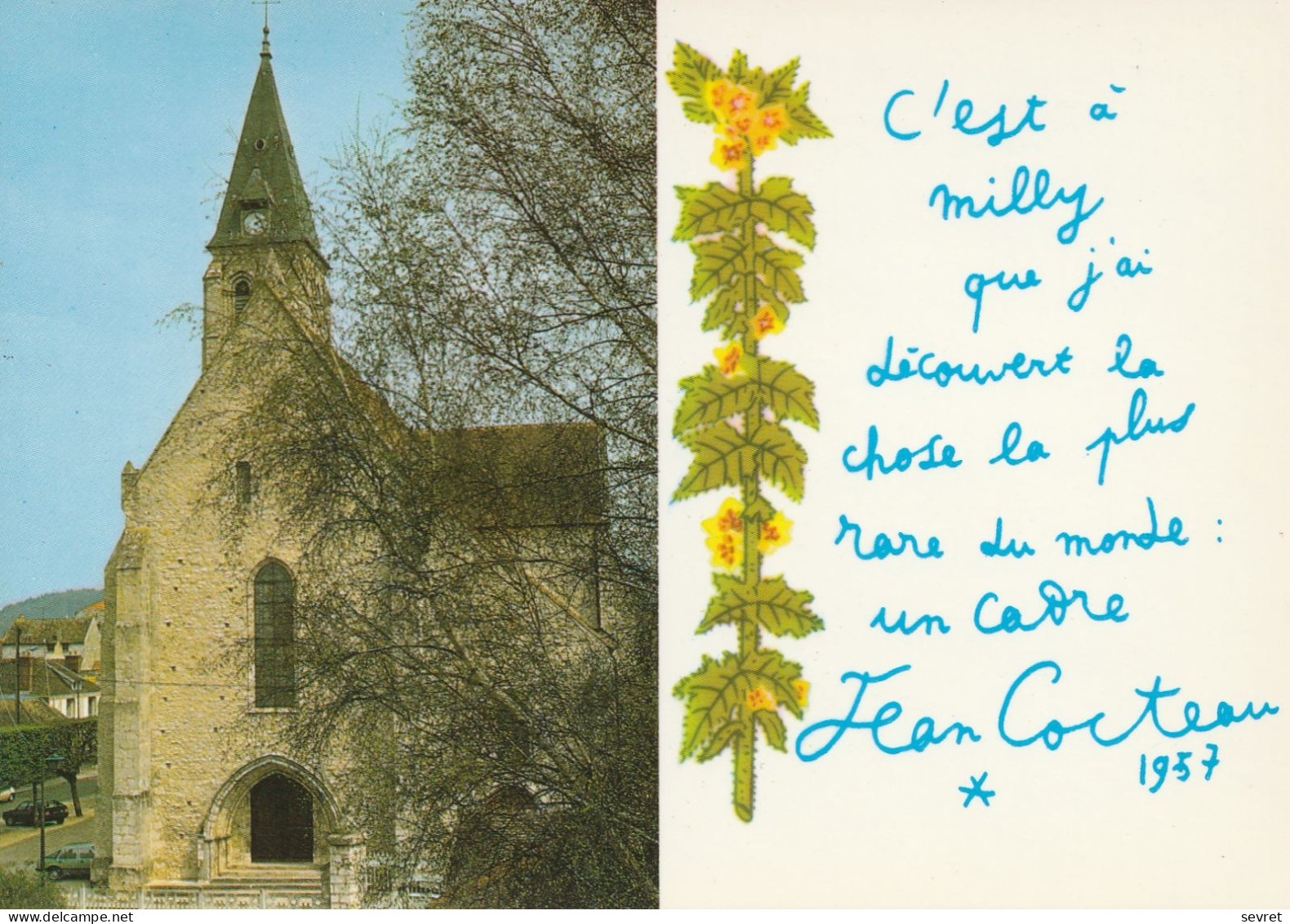 MILLY LA FORET. -   L'Eglise Notre-Dame. Ecrit De Jean Cocteau - Milly La Foret