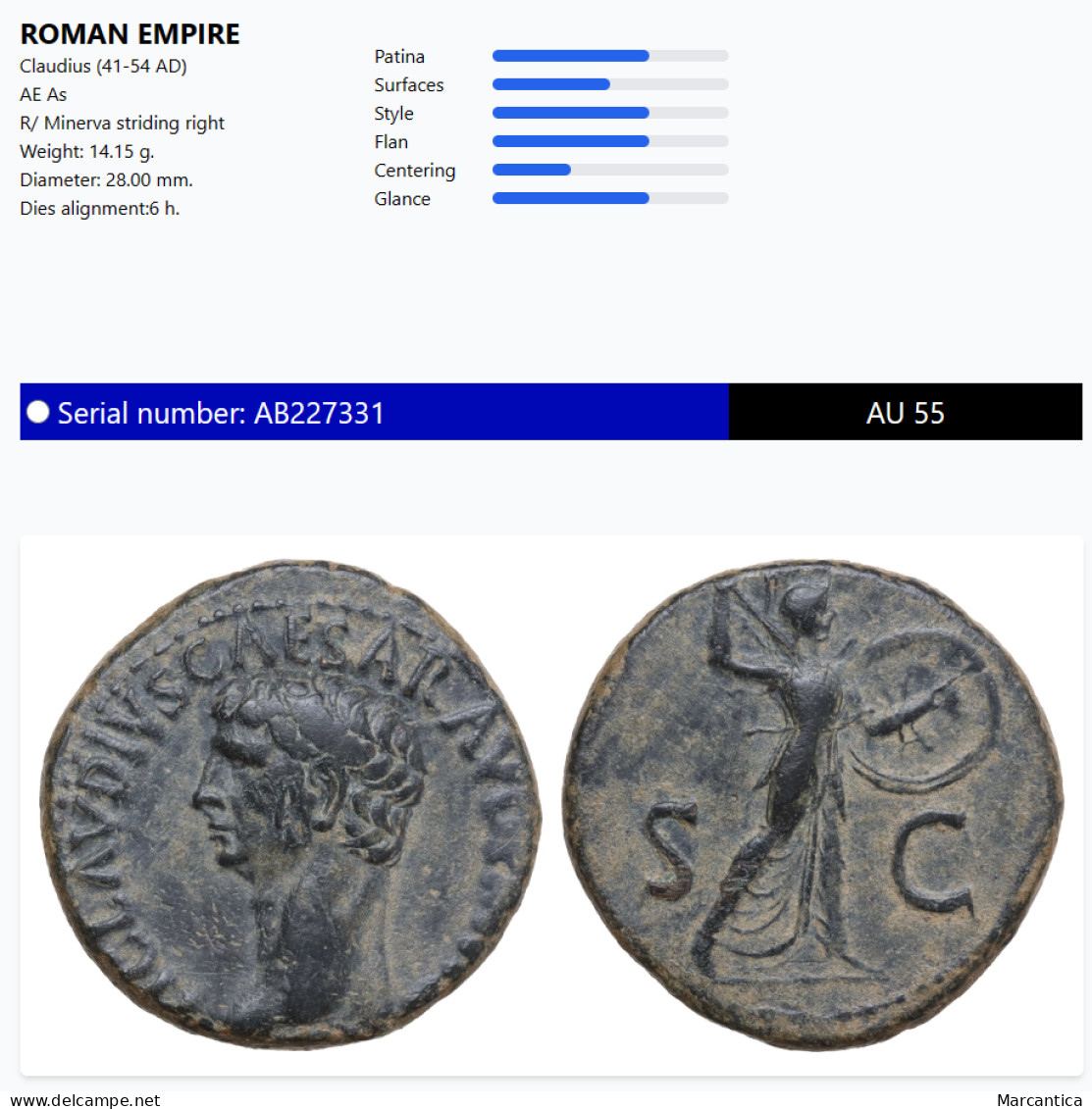 CCG Certified! CLAUDIUS (41-54). As. Rome. - Die Julio-Claudische Dynastie (-27 / 69)