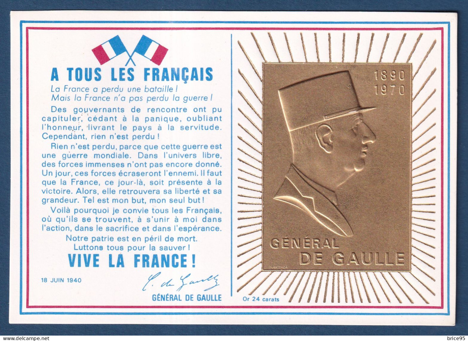 France - FDC - Premier Jour - Carte Maximum - Charles De Gaulle - 1970 - 1970-1979