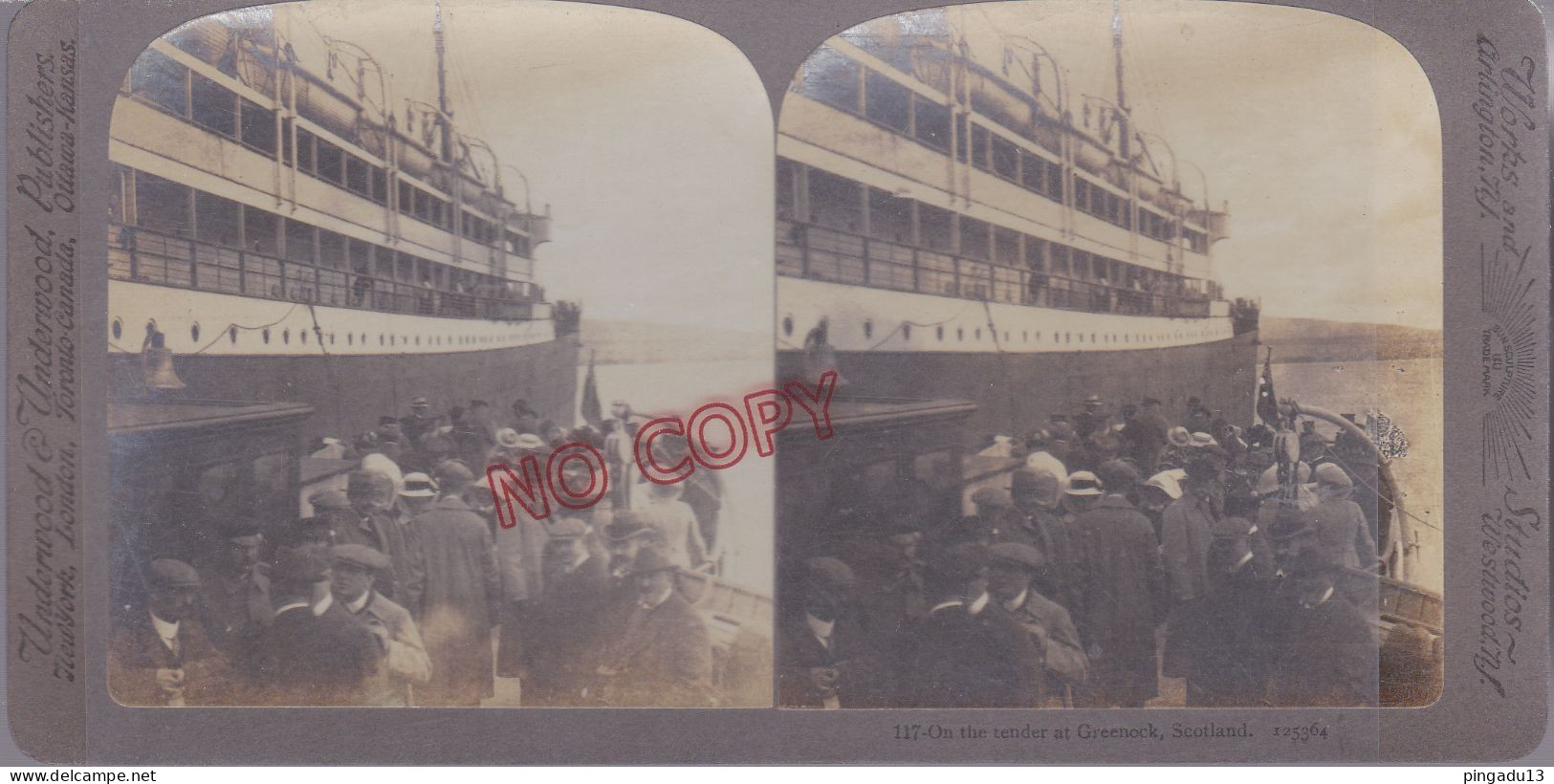Fixe Stereoview Bateau On The Tender At Greenock Scotland - Stereoscoop
