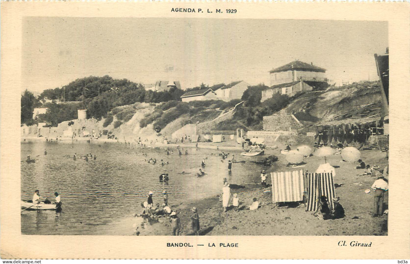 83 - BANDOL -  LA PLAGE - AGENDA P.L.M. 1929 - Bandol