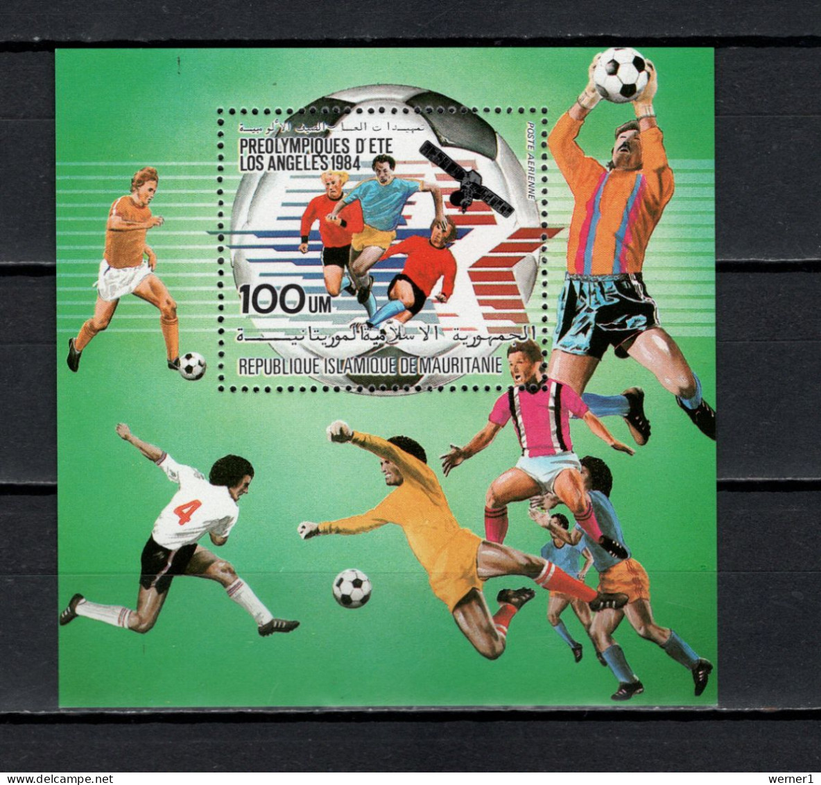 Mauritania 1983 Football Soccer, Olympic Games Los Angeles, Space S/s MNH - Neufs