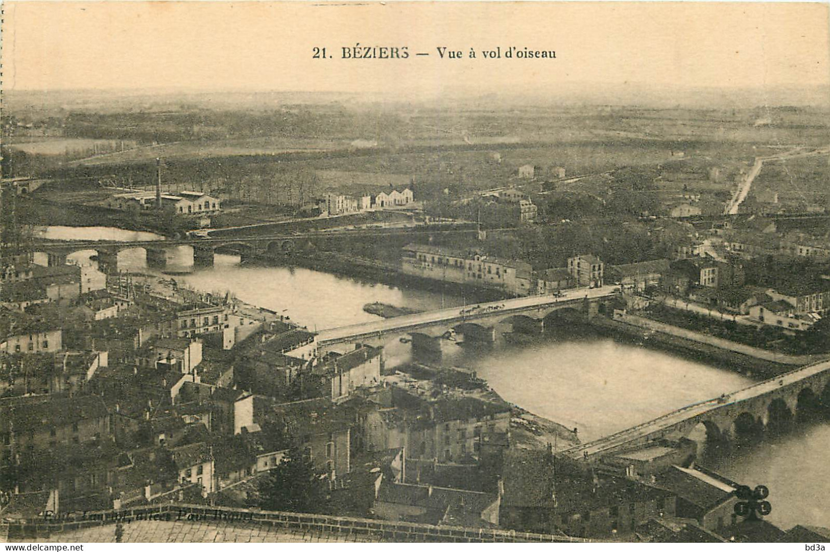 34 - BEZIERS -  VUE A VOL D'OISEAU - Beziers