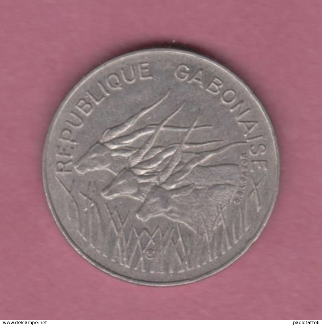 Gabon, 1984 - 100 Francs- Nickel- Obverse Three Great Eland. Reverse Denomination Within Gazelle-  BB,VF, TTB, SS - Gabón