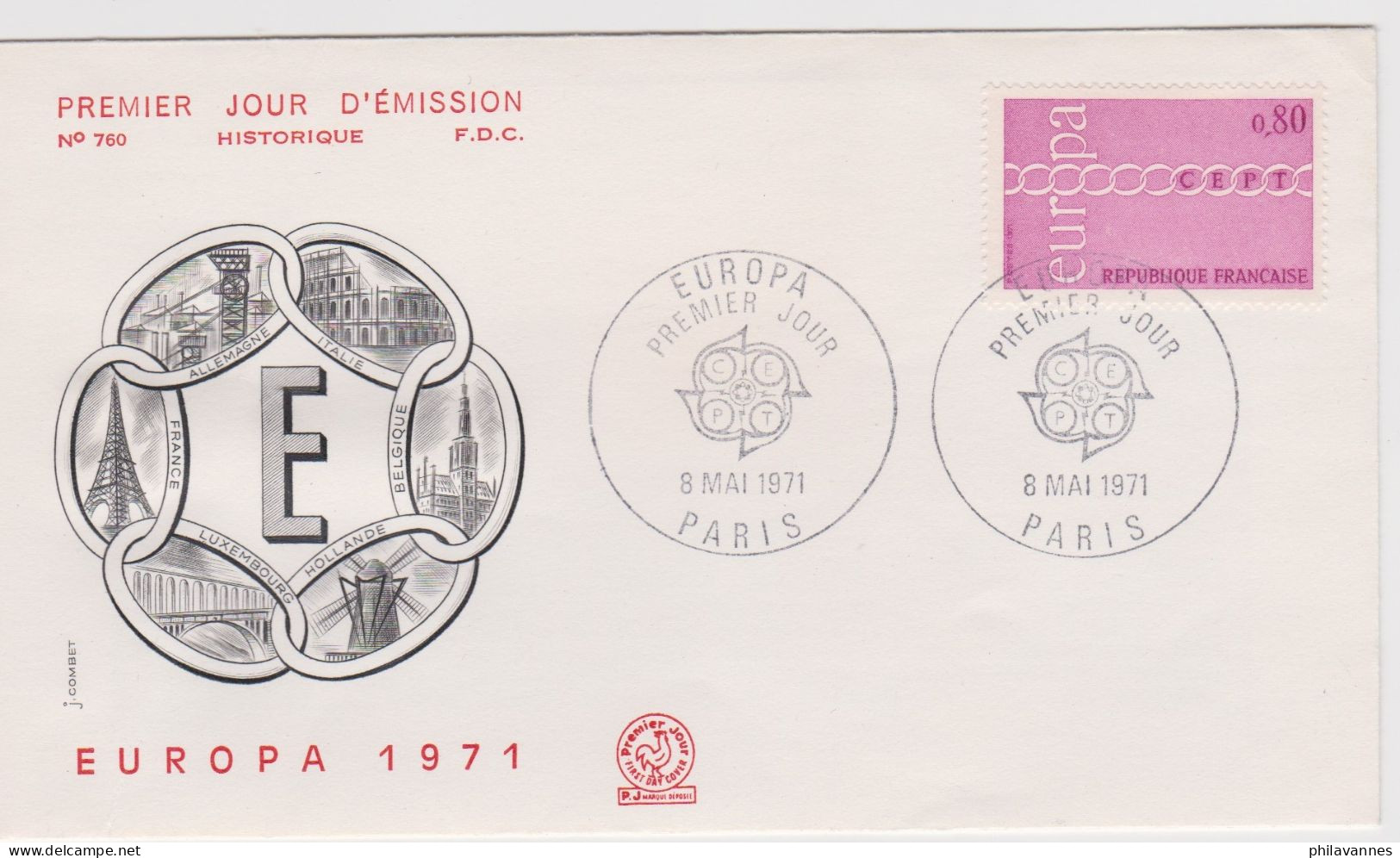 Paris, 1971, N°1677,EUROPA ,  ( SN24/79/24.2) - 1970-1979