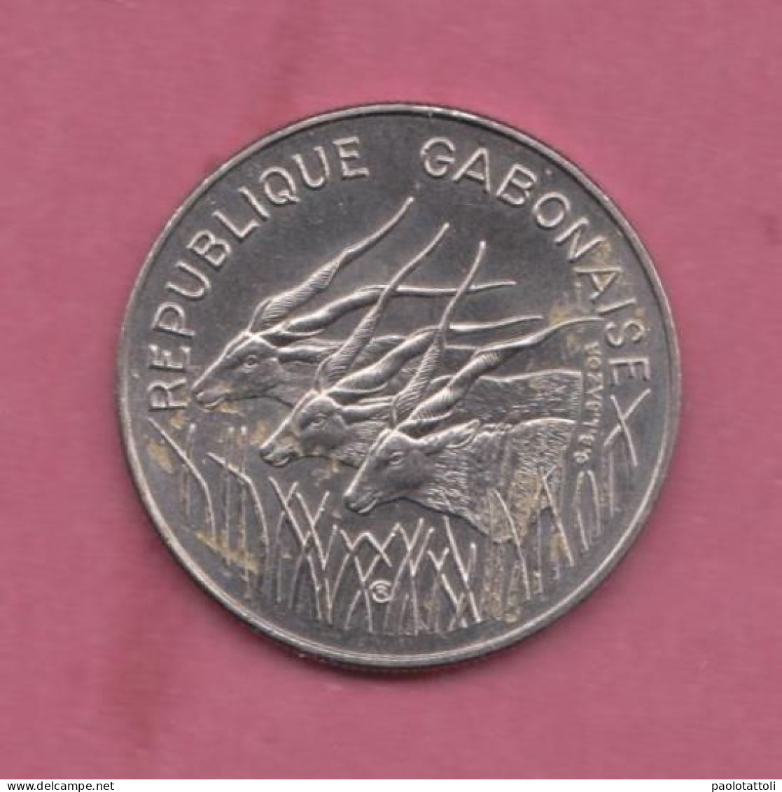Gabon, 1985 - 100 Francs- Nickel- Obverse Three Great Eland. Reverse Denomination Within Gazelle-  BB++,VF++, TTB++, SS+ - Gabón