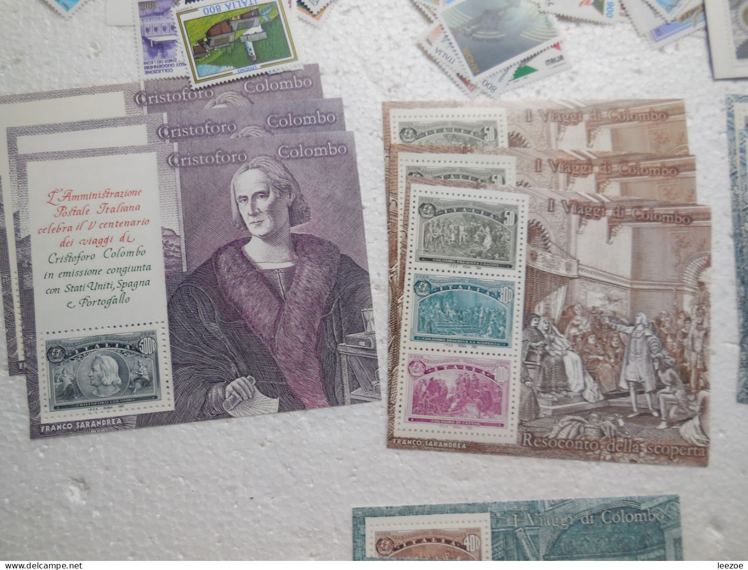 STAMP ITALIA, Lot TIMBRES ITALIEN Avec Feuillet Colombo ...ref N5/40/8 - Andere & Zonder Classificatie